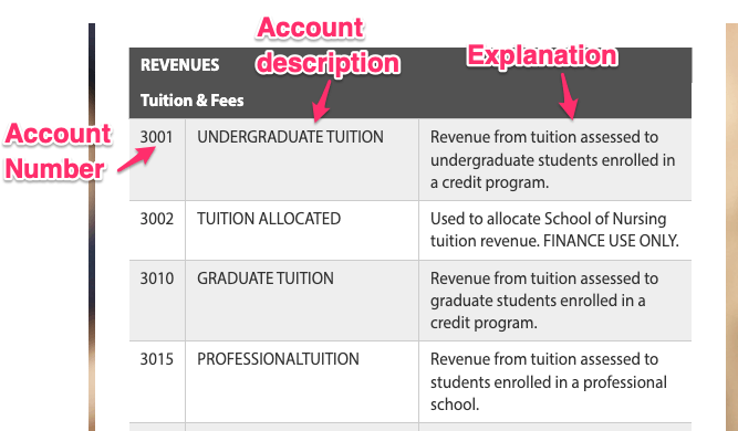 parts of a chart of accounts